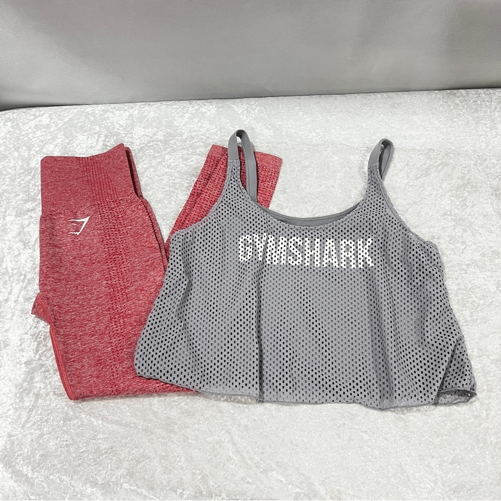 Gymshark Lot of Two Piece Legging & Top Mesh Movement Crop Top Size X-Small